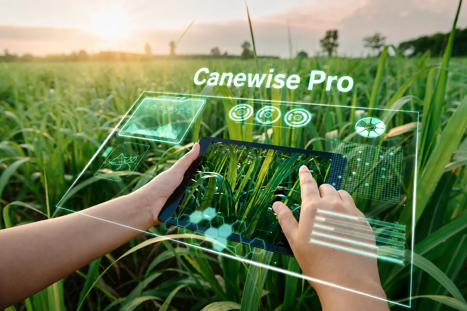 Sugarcane farming and trading operations with farmers and traders working